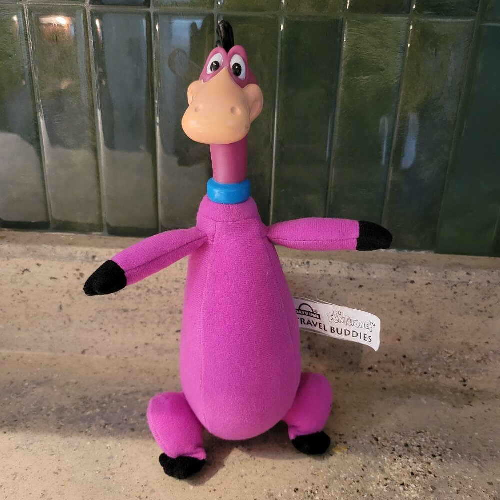 1994 Days Inn Travel Buddies- Flintstones 9" Dino Stuffed Body Hard Head Toy GUC